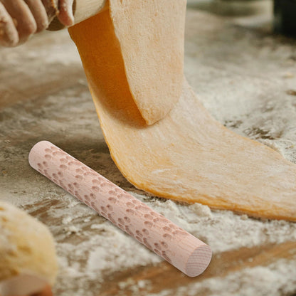 HOOWIFFY Pottery Slab Roller Embossed Rolling Pin Wooden Khaki 1Pack for Baking Cookies Artists V1189-WXFWAL-20260326-02685