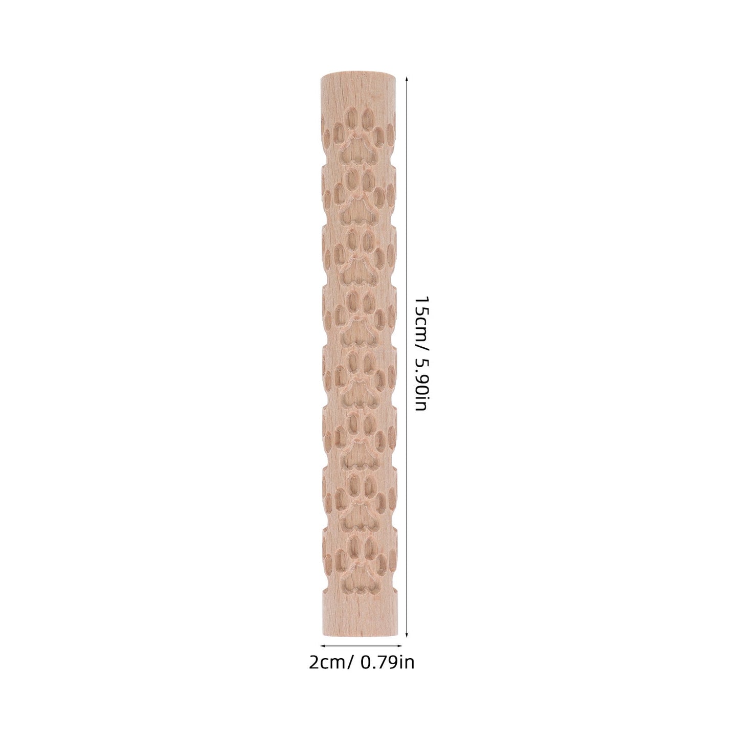 HOOWIFFY Pottery Slab Roller Embossed Rolling Pin Wooden Khaki 1Pack for Baking Cookies Artists V1189-WXFWAL-20260326-02685
