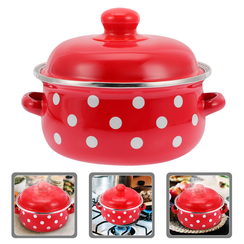 HOOWIFFY Red Enamel Pot - Daily Use Cookware for Kitchen, Versatile and Easy to Clean V1189-WXFWAL-20260326-02699
