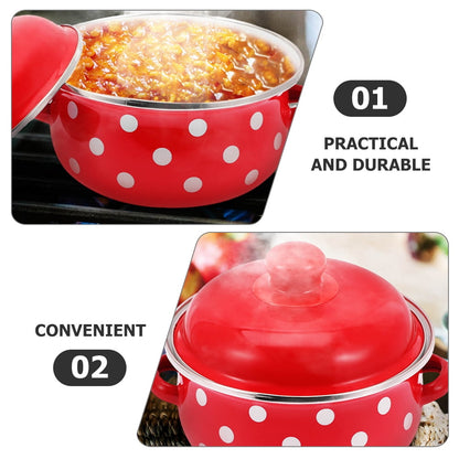 HOOWIFFY Red Enamel Pot - Daily Use Cookware for Kitchen, Versatile and Easy to Clean V1189-WXFWAL-20260326-02699