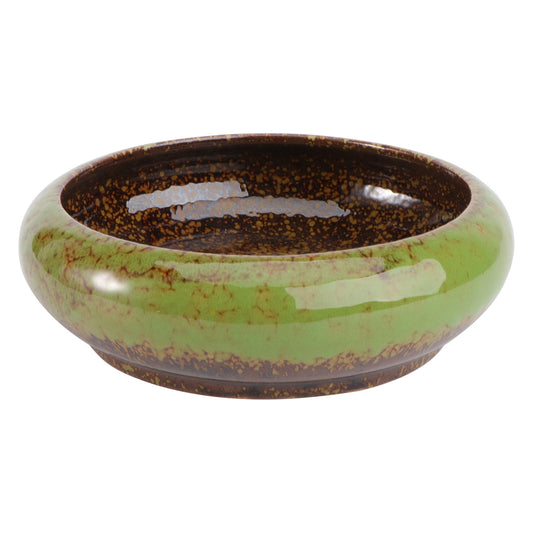 HOOWIFFY Green Ceramic Flower Pot, Hydroponic Planter for Indoor and Outdoor Garden Decor V1189-WXFWAL-20260326-02707