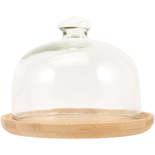 HOOWIFFY Transparent Glass Cake Tray with Dome Cover for Food Storage and Display, 1 Set V1189-WXFWAL-20260326-02728
