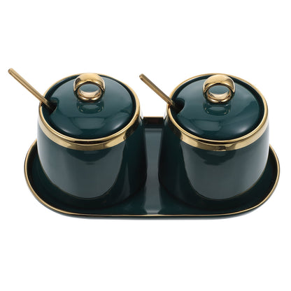 1 Set Sugar Bowls with Lid Tray Spoons Seasoning Boxes Salt Containers V1189-WXFWAL-20260326-02733