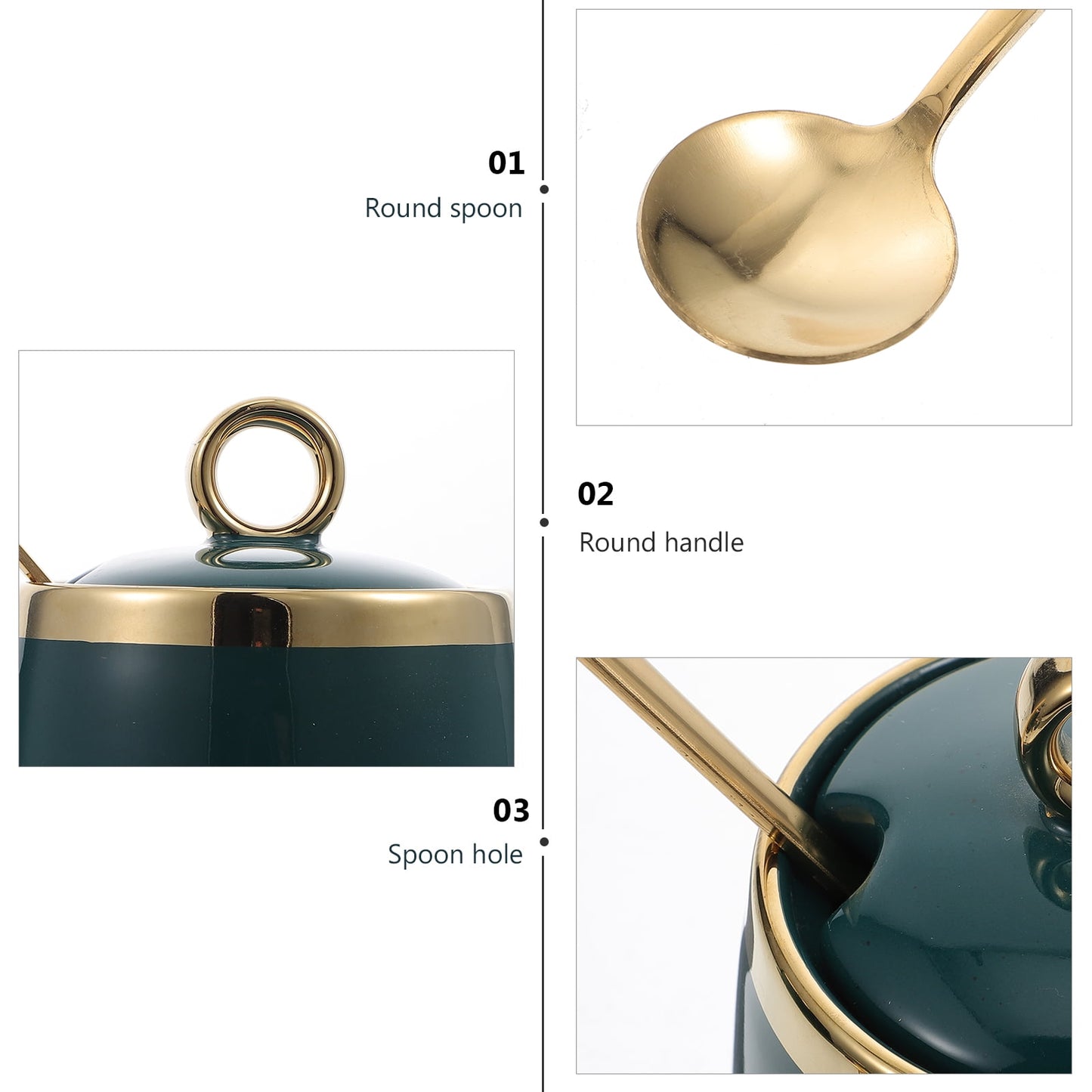 1 Set Sugar Bowls with Lid Tray Spoons Seasoning Boxes Salt Containers V1189-WXFWAL-20260326-02733