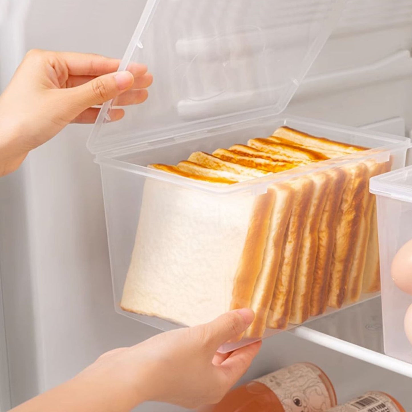 Lksixu Storage Bins with Lids Airtight Bread Storage Containers Bread Bin Plastic Reusable Loaf Cake Clear V1189-WXFWAL-20260326-02762