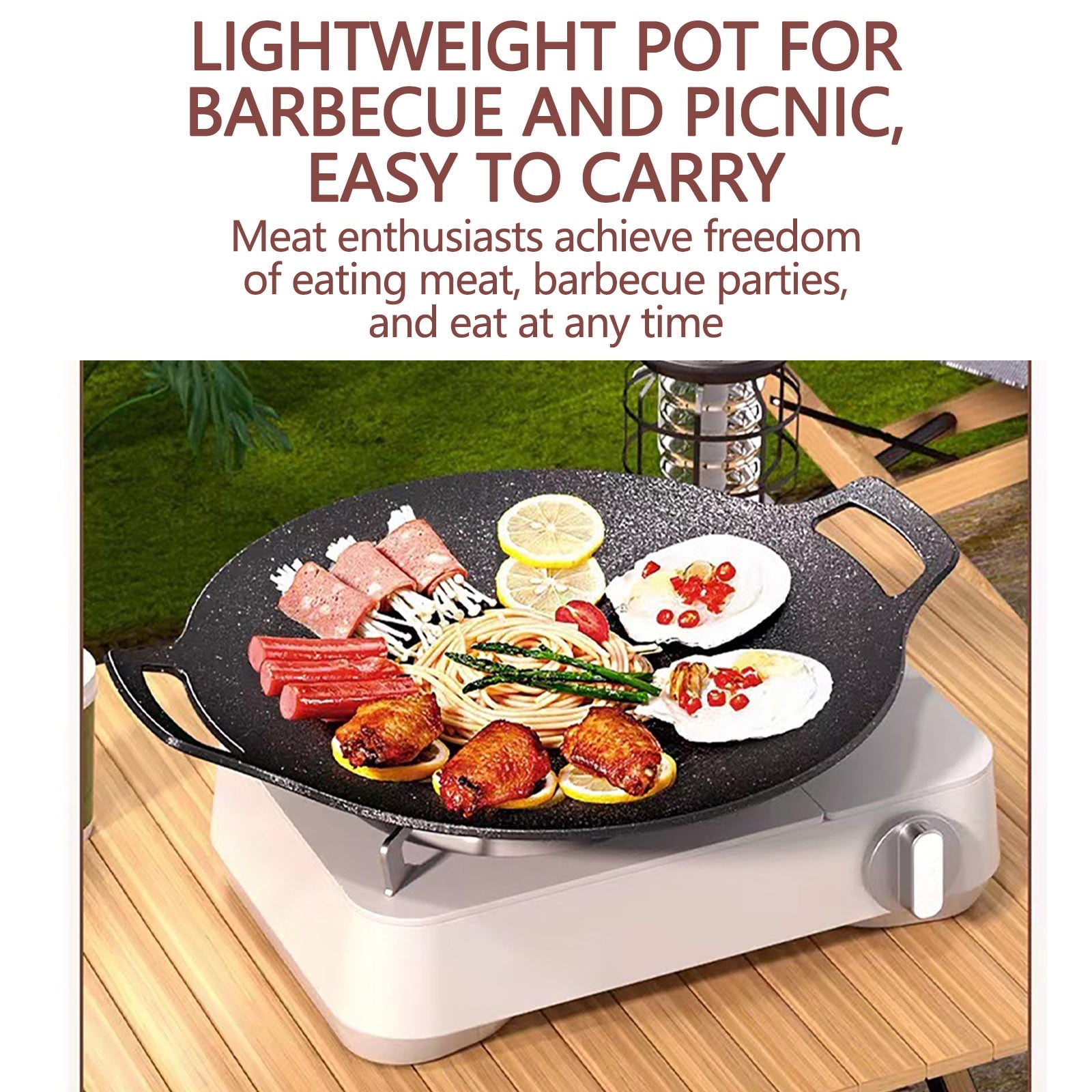 Chmadoxn Diameter 10.9 inch Universal Cast Iron Grill Pan, Large Round Cast Iron Pan with Two Handles, V1189-WXFWAL-20260326-02772