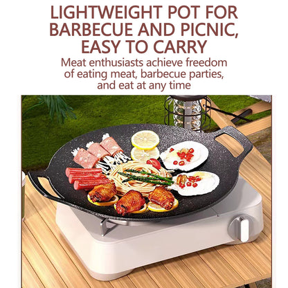 Chmadoxn Diameter 10.9 inch Universal Cast Iron Grill Pan, Large Round Cast Iron Pan with Two Handles, V1189-WXFWAL-20260326-02772