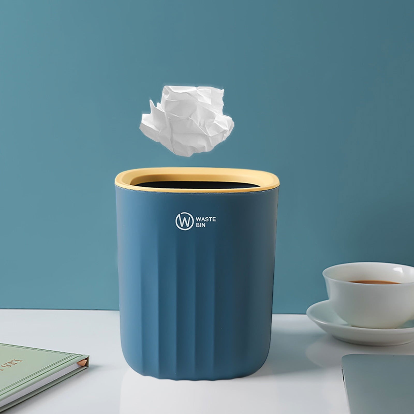 Chmadoxn Bathroom Trash Can, Plastic Rectangular Garbage Can for Kitchen, Bedroom, Living Room, Small Indoor V1189-WXFWAL-20260326-02780