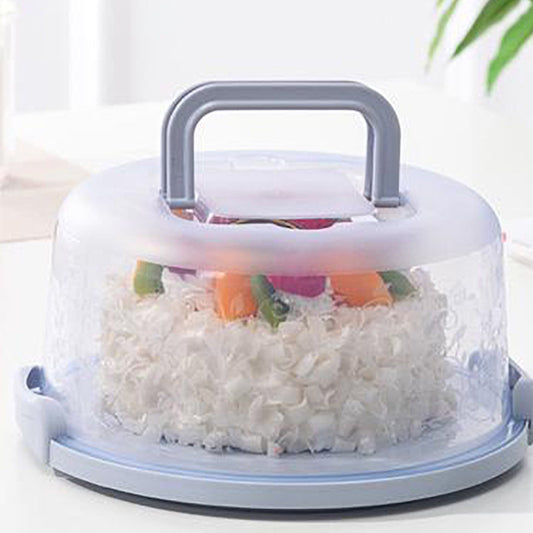 Lksixu Cake Box Round Cake Stand with Lid and Foldable Handle 10 Inch Portable Cake Container Cake Ornaments, V1189-WXFWAL-20260326-02794