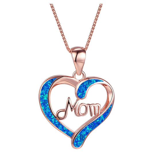 Chmadoxn Necklace for Mom 925 Silver Love Heart Pendant Necklace Birthstones Jewelry Blue Sapphire Pearl V1189-WXFWAL-20260326-02809