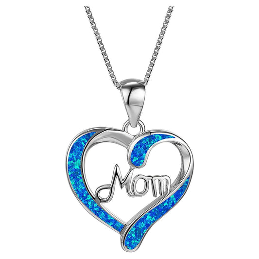 Chmadoxn Necklace for Mom 925 Silver Love Heart Pendant Necklace Birthstones Jewelry Blue Sapphire Pearl V1189-WXFWAL-20260326-02810