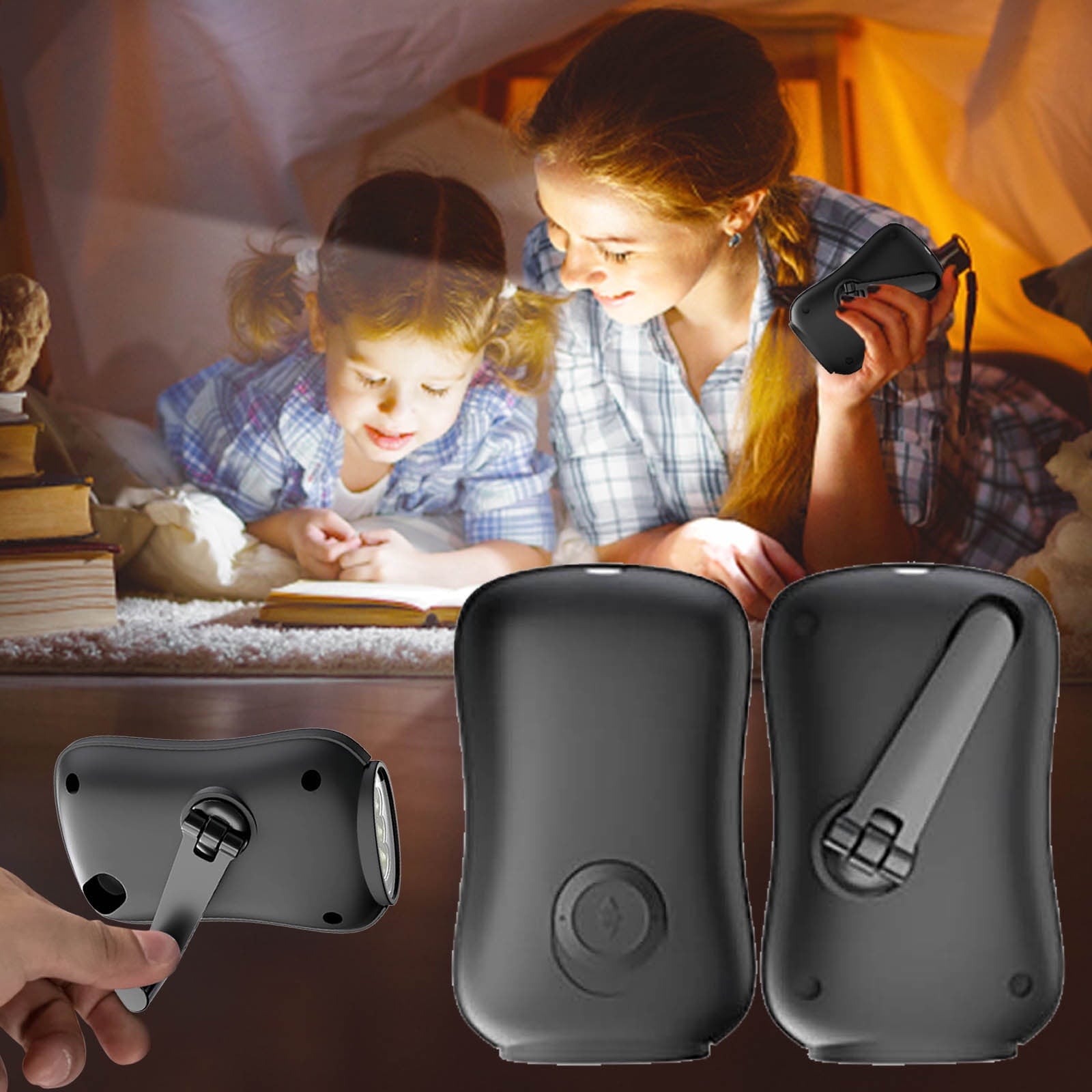 Chmadoxn Crank Flashlight, Emergency Rechargeable LED Flashlight, Portable Camping Light, Self Powered V1189-WXFWAL-20260326-02819