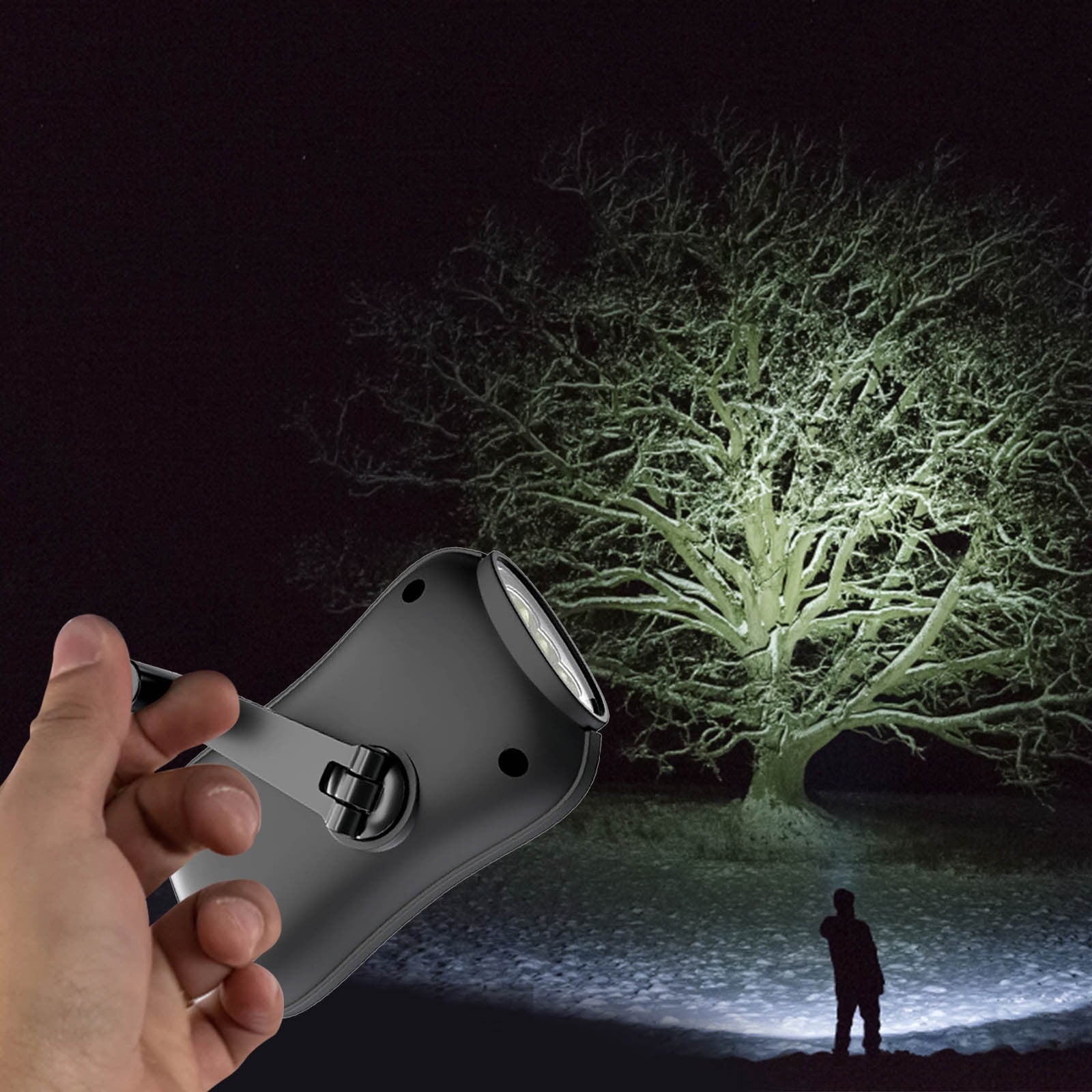 Chmadoxn Crank Flashlight, Emergency Rechargeable LED Flashlight, Portable Camping Light, Self Powered V1189-WXFWAL-20260326-02819