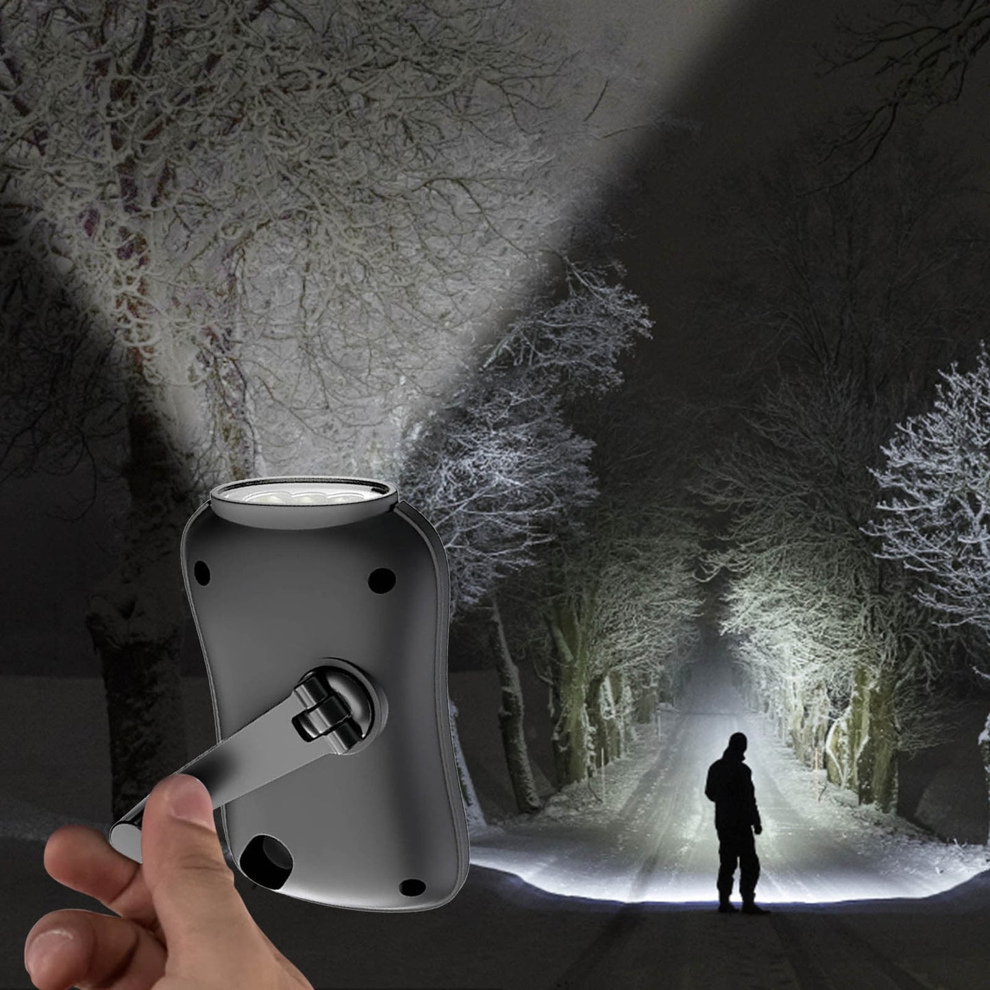 Chmadoxn Crank Flashlight, Emergency Rechargeable LED Flashlight, Portable Camping Light, Self Powered V1189-WXFWAL-20260326-02819