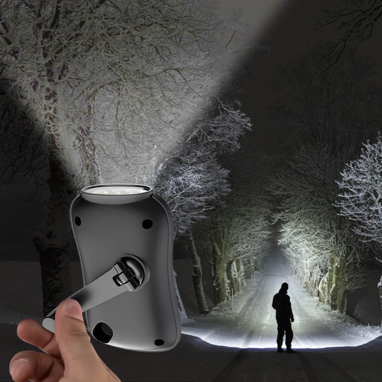 Chmadoxn Crank Flashlight, Emergency Rechargeable LED Flashlight, Portable Camping Light, Self Powered V1189-WXFWAL-20260326-02819
