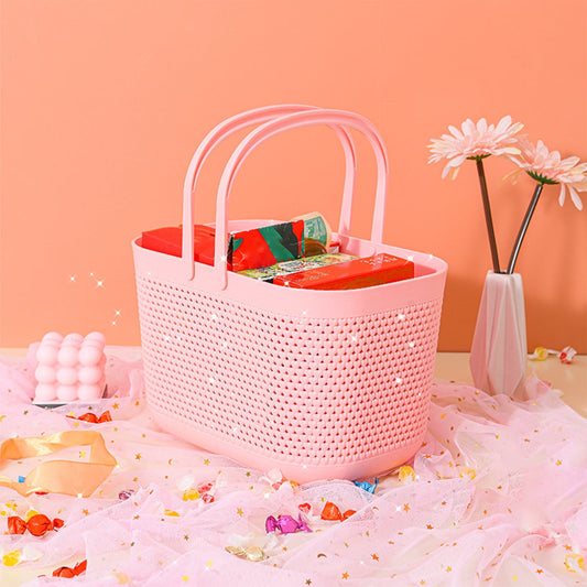 Chmadoxn Portable Shower Tote Plastic Storage Basket with Handle Box Organizer Bin for Bathroom, Pantry, V1189-WXFWAL-20260326-02829