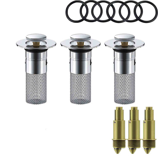 Chmadoxn Universal Bathroom Sink Stopper, Basin Sink Drain Strainer, Bathroom Sink Plug with Stainless Steel V1189-WXFWAL-20260326-02897