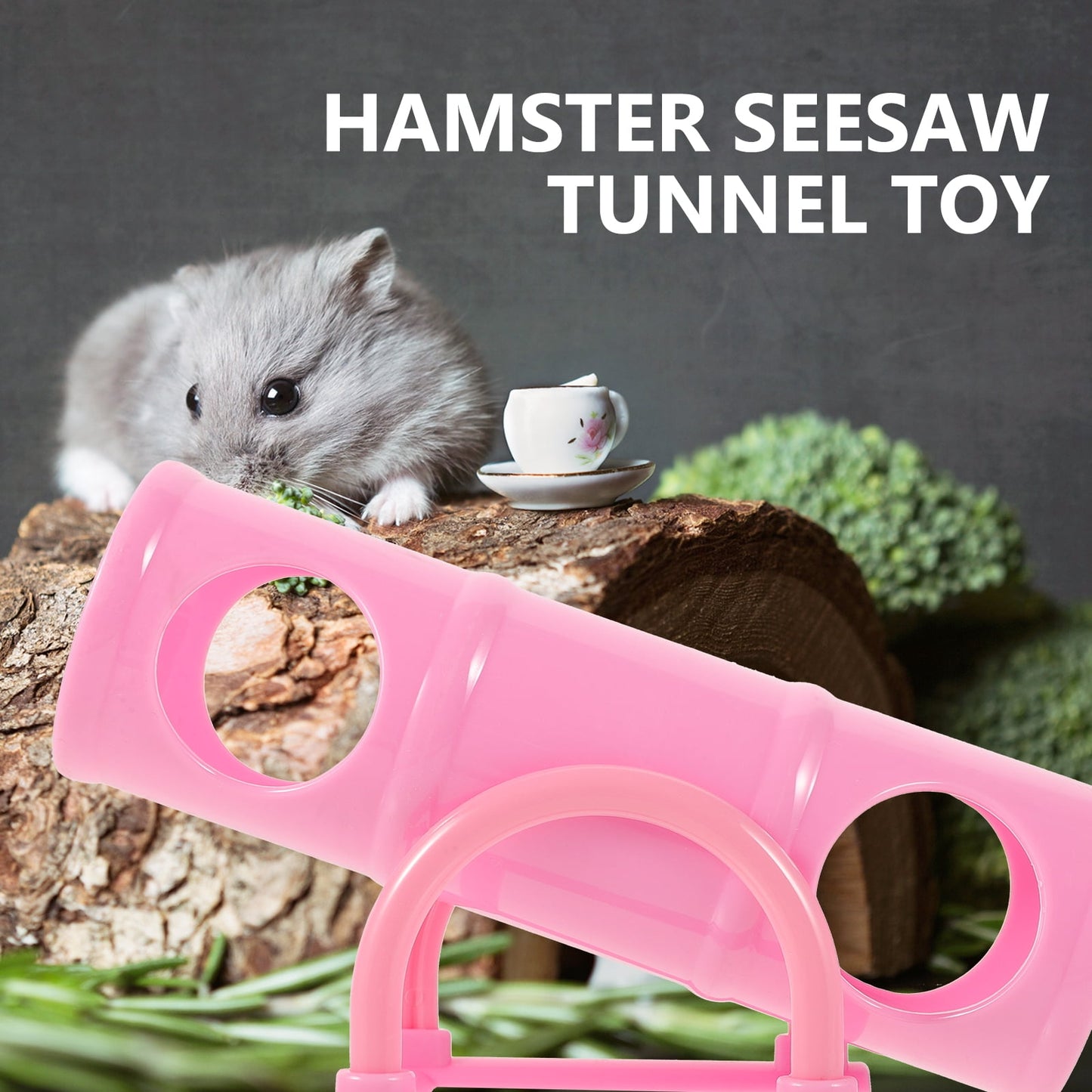 Pink Guinea Pig Toys Hamster Seesaw Pets Tunnel Small Animals V1189-WXFWAL-20260326-02947