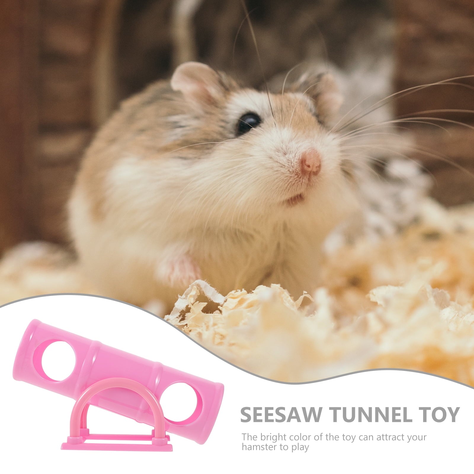 Pink Guinea Pig Toys Hamster Seesaw Pets Tunnel Small Animals V1189-WXFWAL-20260326-02947