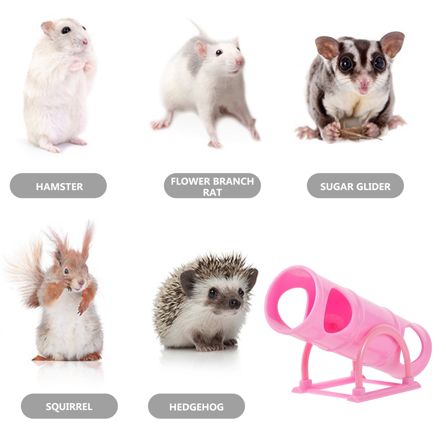 Pink Guinea Pig Toys Hamster Seesaw Pets Tunnel Small Animals V1189-WXFWAL-20260326-02947