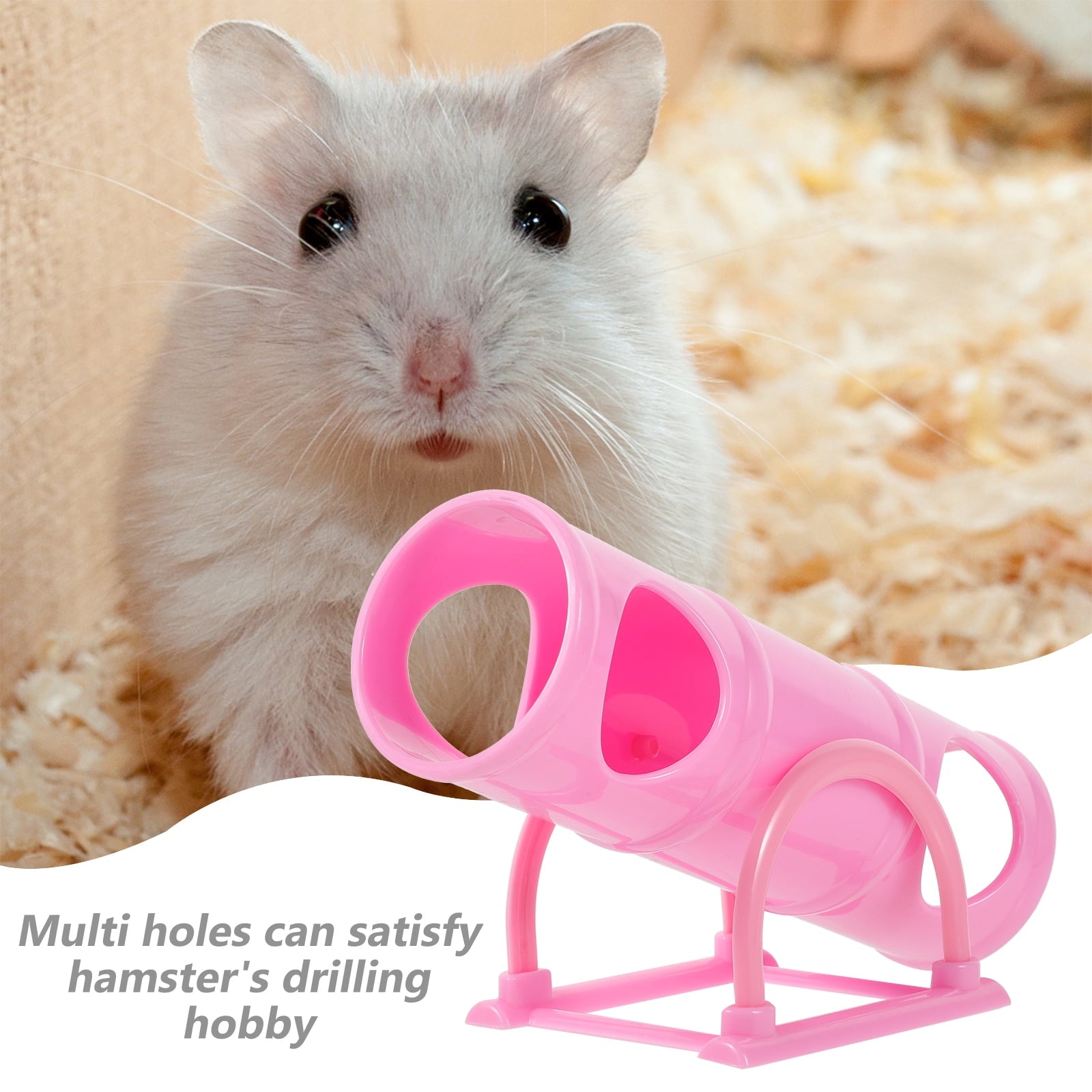 Pink Guinea Pig Toys Hamster Seesaw Pets Tunnel Small Animals V1189-WXFWAL-20260326-02947