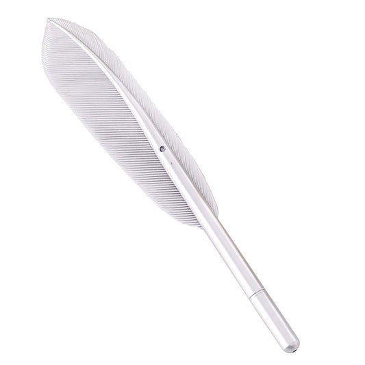 Darzheoy Feather Ballpoint Pens Black Ink Natural Feather Quill Ballpoint Pen for Office, Retro Quill Writing V1189-WXFWAL-20260326-02991