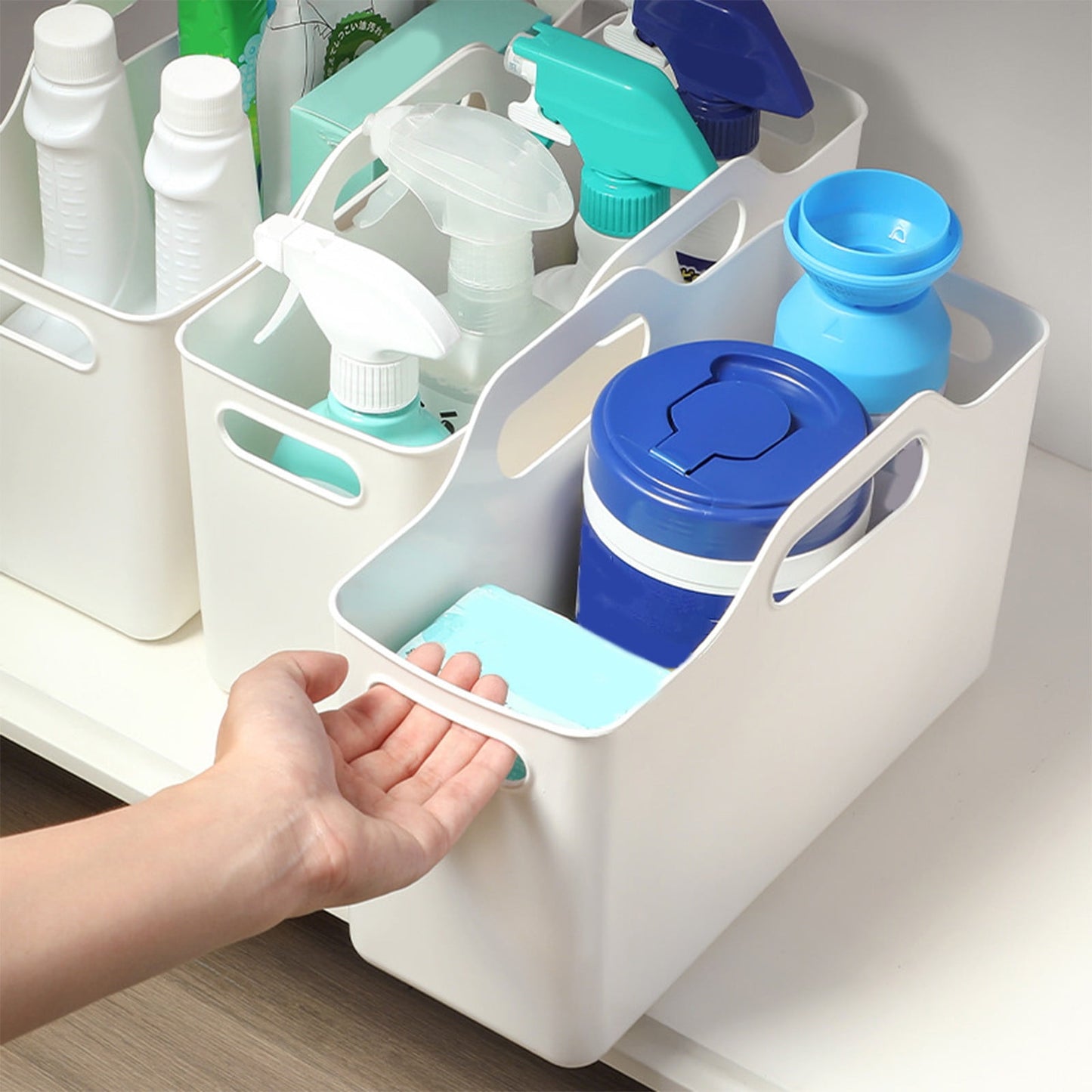 Kdkad White Plastic Storage Basket, Bins for Organization and Storage, Versatile Home Edit Containers,11 Inch V1189-WXFWAL-20260326-03021