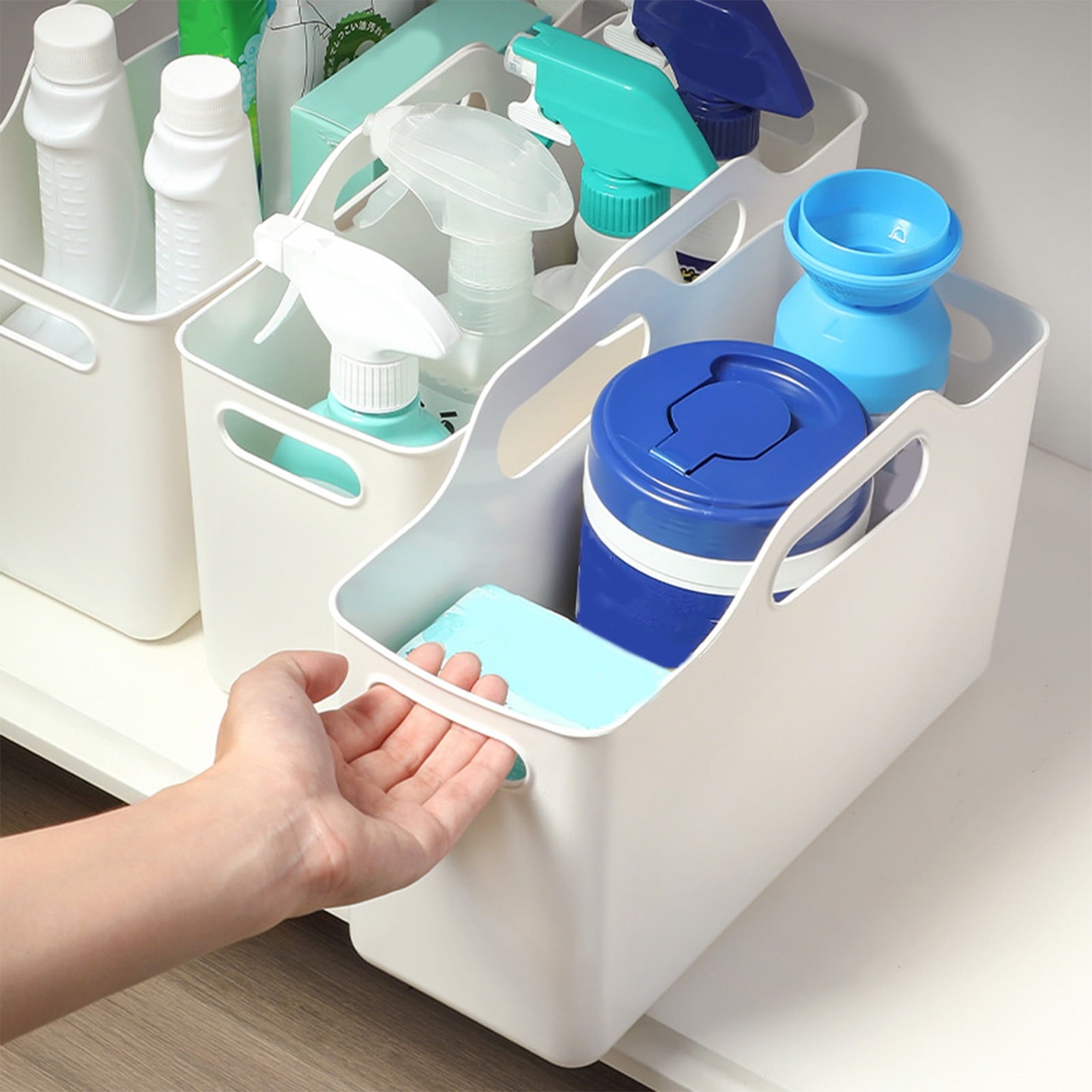 Kdkad White Plastic Storage Basket, Bins for Organization and Storage, Versatile Home Edit Containers,11 Inch V1189-WXFWAL-20260326-03021