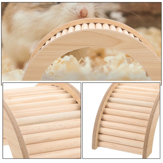 Wooden Hamster Toy Bridge and Ramp for Small Pets Bunny Climbing Tunnel Ladder Chinchilla Guinea Pig V1189-WXFWAL-20260326-03022