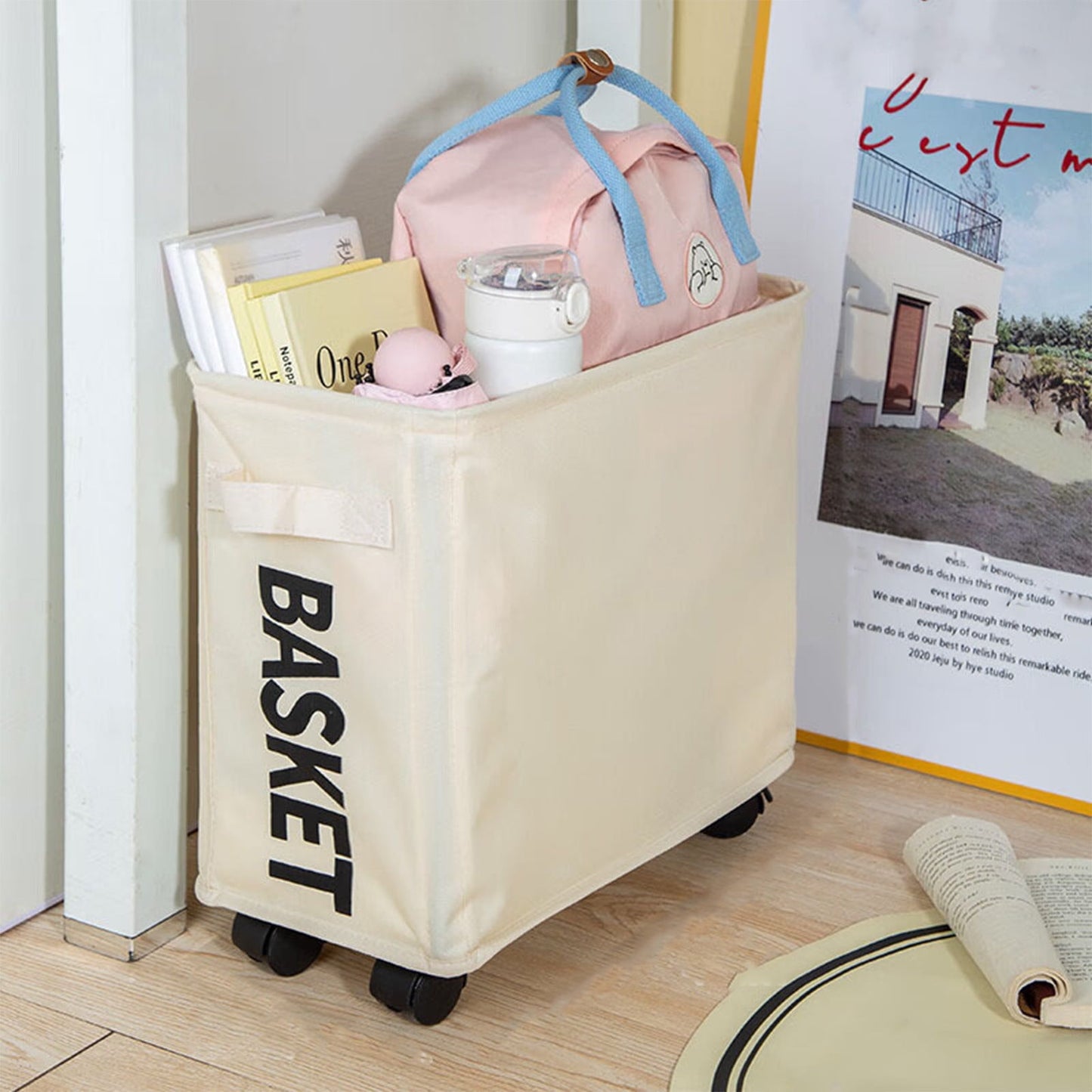 Darzheoy Laundry Baskets with Wheels and Handle, Collapsible Laundry Baskets, Clothes Laundry Basket with V1189-WXFWAL-20260326-03134
