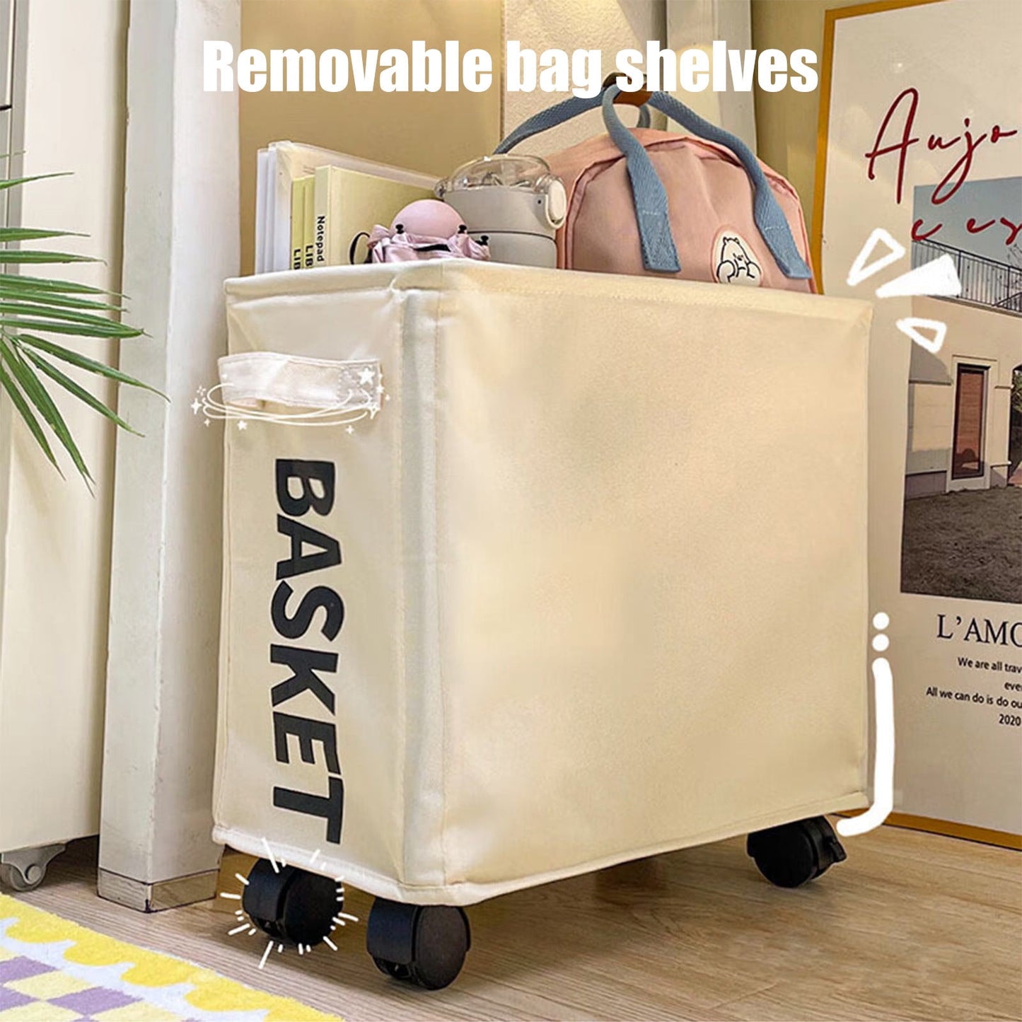 Darzheoy Laundry Baskets with Wheels and Handle, Collapsible Laundry Baskets, Clothes Laundry Basket with V1189-WXFWAL-20260326-03134