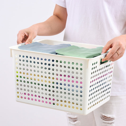 Darzheoy Laundry Basket, 2 pcs Plastic Hamper with Handles, Open Storage Bin to Organize Closets, Cabinets, V1189-WXFWAL-20260326-03139