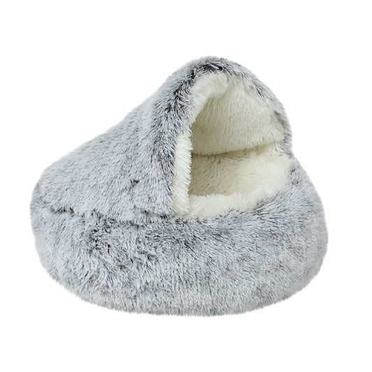 Darzheoy Calming Dog Beds & Cat Cave Bed with Hooded Cover, Removable Washable Round Beds for Small Medium V1189-WXFWAL-20260326-03165
