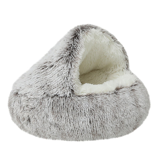 Darzheoy Calming Dog Beds & Cat Cave Bed with Hooded Cover, Removable Washable Round Beds for Small Medium V1189-WXFWAL-20260326-03166