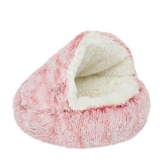 Darzheoy Calming Dog Beds & Cat Cave Bed with Hooded Cover, Removable Washable Round Beds for Small Medium V1189-WXFWAL-20260326-03169