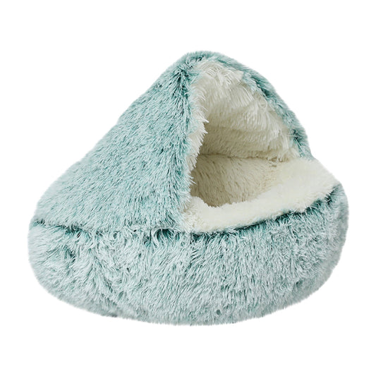 Darzheoy Calming Dog Beds & Cat Cave Bed with Hooded Cover, Removable Washable Round Beds for Small Medium V1189-WXFWAL-20260326-03173