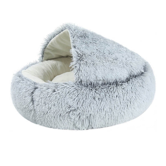 Darzheoy Cat Bed Round Plush Hooded Cat Bed Cave, for Indoor Cats or Small Dog Beds, Calming Pet Beds Calm V1189-WXFWAL-20260326-03176