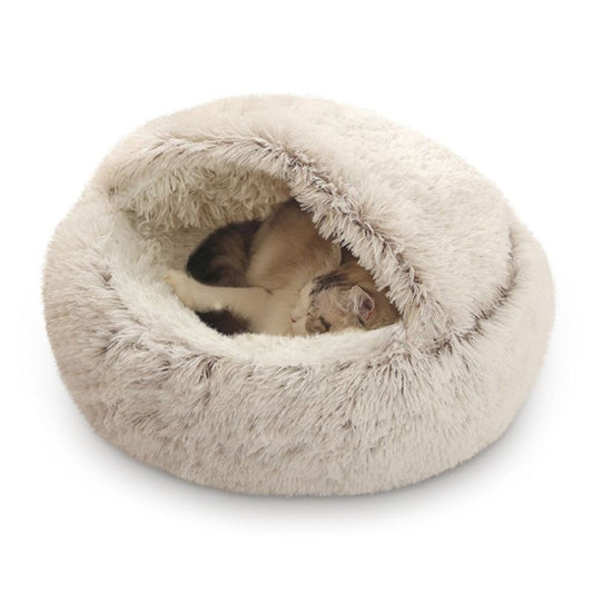 Darzheoy Cat Bed Round Plush Hooded Cat Bed Cave, for Indoor Cats or Small Dog Beds, Calming Pet Beds Calm V1189-WXFWAL-20260326-03177