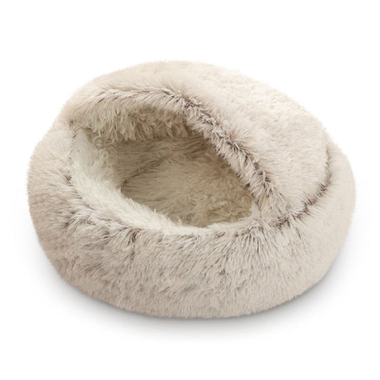Darzheoy Cat Bed Round Plush Hooded Cat Bed Cave, for Indoor Cats or Small Dog Beds, Calming Pet Beds Calm V1189-WXFWAL-20260326-03177