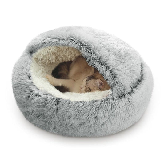 Darzheoy Cat Bed Round Plush Hooded Cat Bed Cave, for Indoor Cats or Small Dog Beds, Calming Pet Beds Calm V1189-WXFWAL-20260326-03178