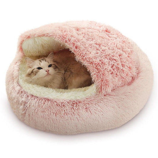 Darzheoy Cat Bed Round Plush Hooded Cat Bed Cave, for Indoor Cats or Small Dog Beds, Calming Pet Beds Calm V1189-WXFWAL-20260326-03180