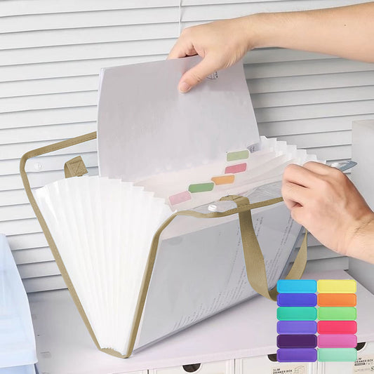 AYktou Expanding File Folder with Handle 13 Compartment Large Capacity File A4 Accordion File Organizer with V1189-WXFWAL-20260326-03182
