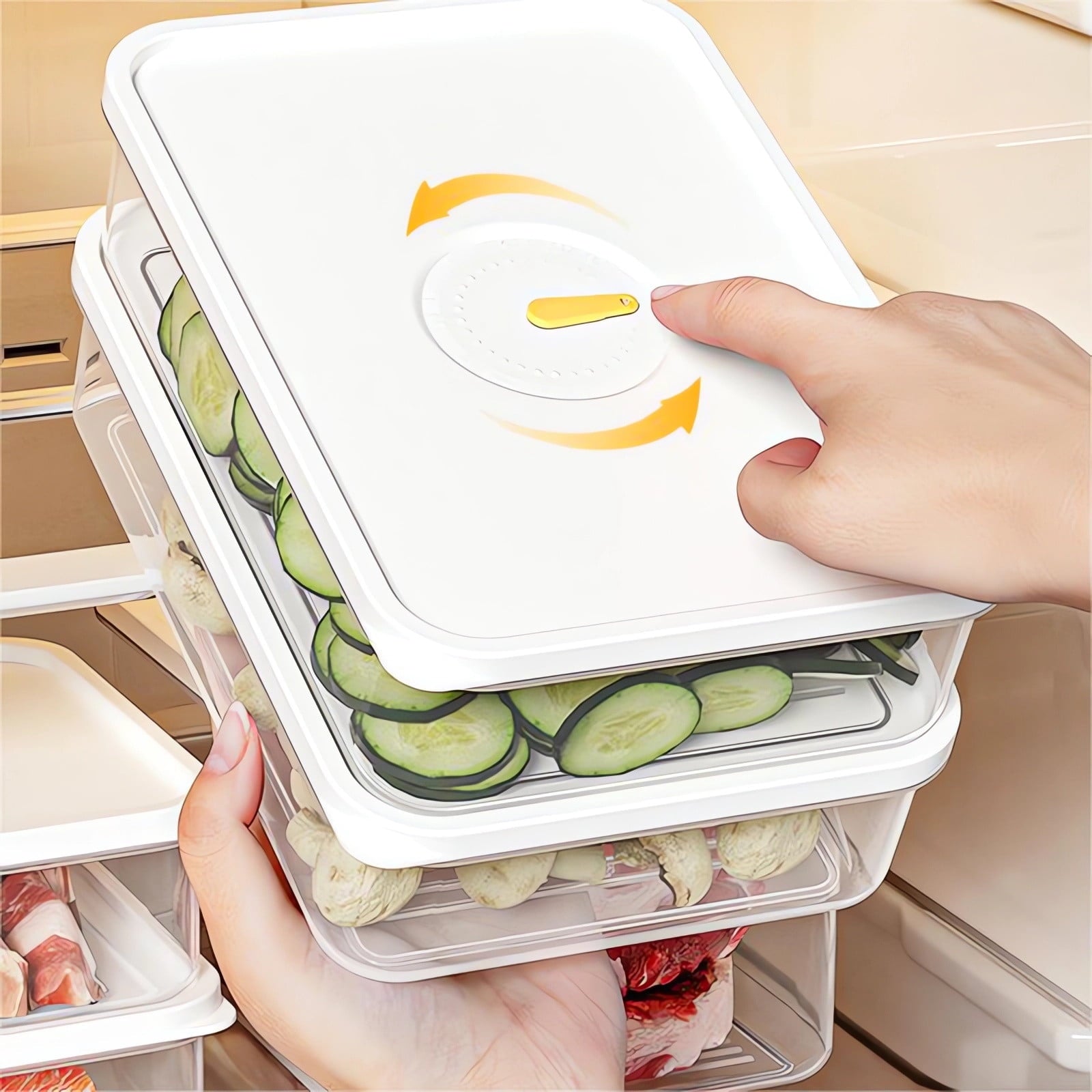 Kdkad Meat Container for Fridge, Lunch Meat Container for Refrigerator Organizers and Storage - Stackable V1189-WXFWAL-20260326-03186