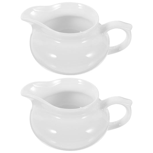 YARNOW Set of 2 Ceramic Gravy Boats with Handle, Portable Sauce Dispensers for Kitchen and Dining Table V1189-WXFWAL-20260326-03187