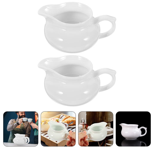 YARNOW Set of 2 Ceramic Gravy Boats with Handle, Portable Sauce Dispensers for Kitchen and Dining Table V1189-WXFWAL-20260326-03187