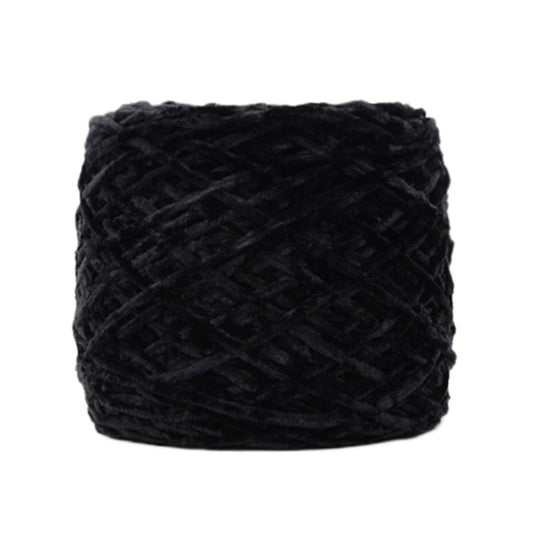 Chmadoxn DIY Velvet Chenille Yarn,Bulky Luxury Chenille Yarn for Crochet Hat Scarf Black V1189-WXFWAL-20260326-03189