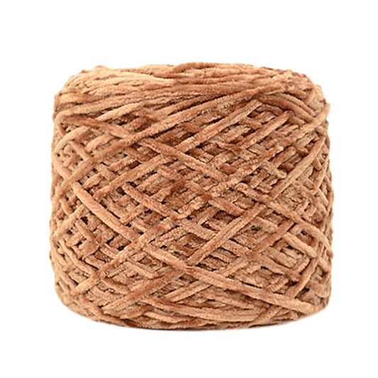 Chmadoxn DIY Velvet Chenille Yarn,Bulky Luxury Chenille Yarn for Crochet Hat Scarf Brown V1189-WXFWAL-20260326-03190