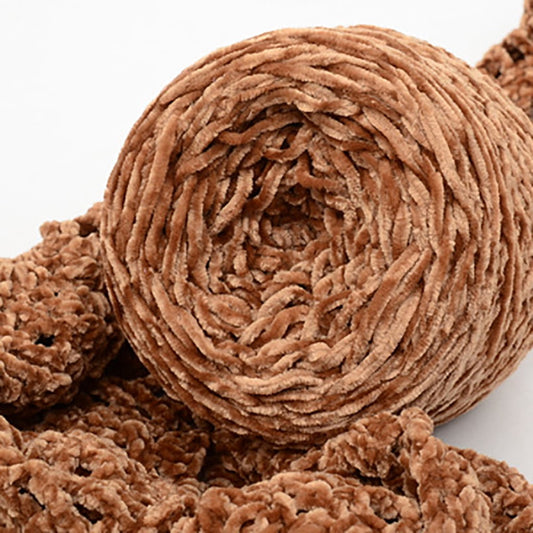Chmadoxn DIY Velvet Chenille Yarn,Bulky Luxury Chenille Yarn for Crochet Hat Scarf Brown V1189-WXFWAL-20260326-03190