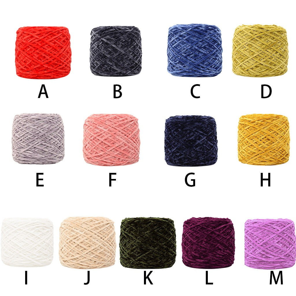 Chmadoxn DIY Velvet Chenille Yarn,Bulky Luxury Chenille Yarn for Crochet Hat Scarf Bule V1189-WXFWAL-20260326-03191