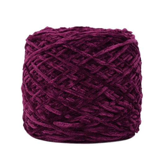 Chmadoxn DIY Velvet Chenille Yarn,Bulky Luxury Chenille Yarn for Crochet Hat Scarf Wine V1189-WXFWAL-20260326-03196